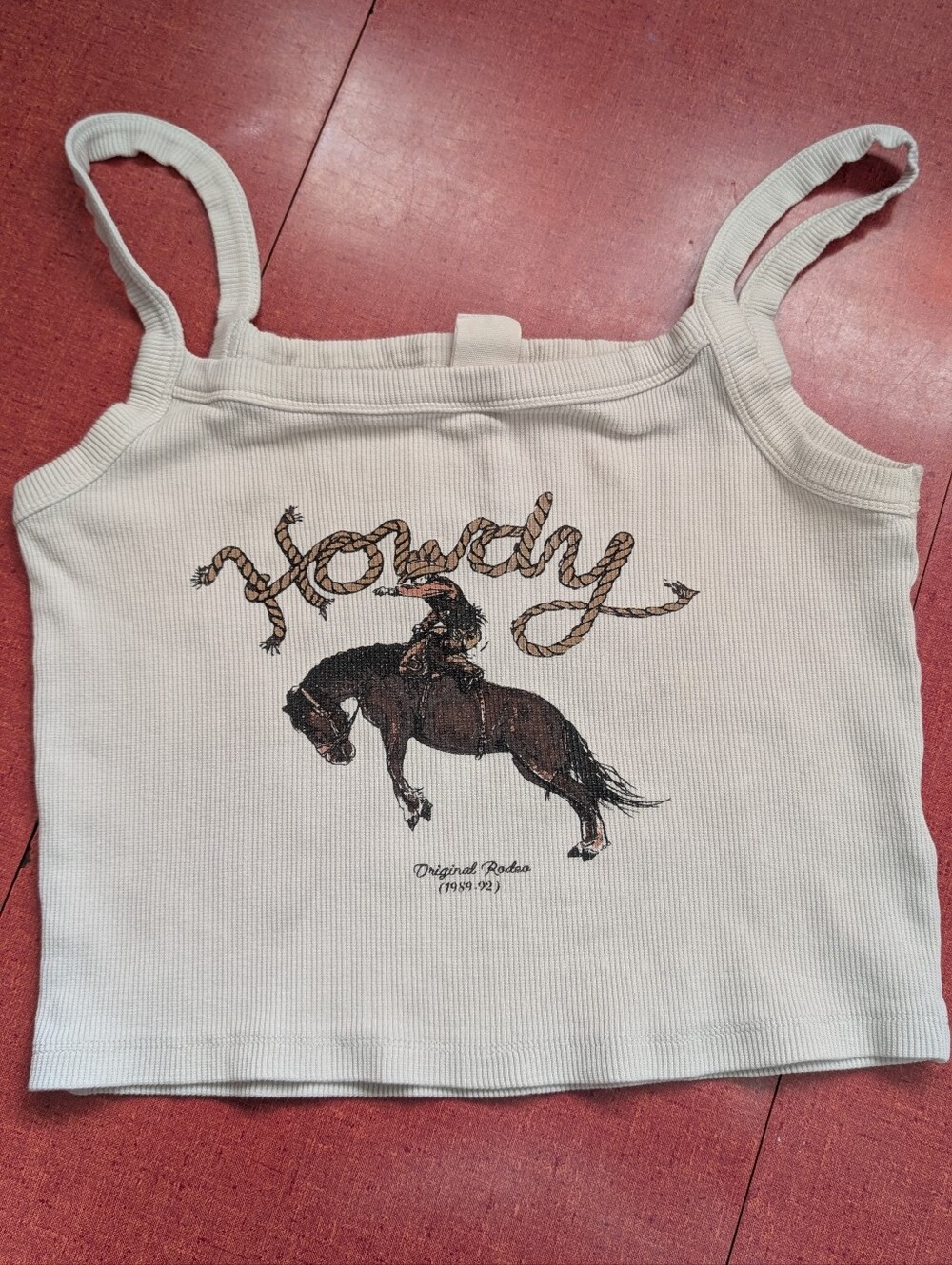 Urban Outfitters HOWDY Cowboy Horse Crop Tank 90s Y2K Western Wrangler Spaghetti